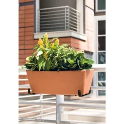 Jardinière à bord lisse Rouge en terre cuite