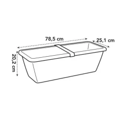 Jardinière Barcelona XL L25,1 x h20,2 x p78,5 cm taupe