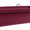 Jardinière en plastique rouge cerise avec soucoupe clipsée et support Poetic Romeo - 49,2 x 28,5 x 18 cm