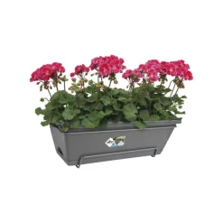 Jardinière en polypropylène anthracite Elho Barcelona - 49,5 x 27,5 x 18,5 cm