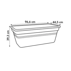 Jardinière Green basics jardin XXL L100 cm x p48 cm x h42 cm noir
