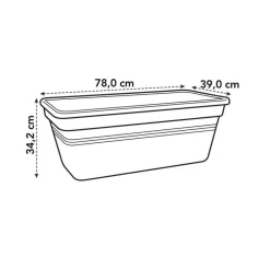 Jardinière Green basics jardin XXL L78 cm x p38 cm x h34,2 cm noir