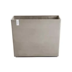 Jardinière Paris coloris taupe en plastique recyclé Ecopots - 85 x 40 x 65 cm - 220 L