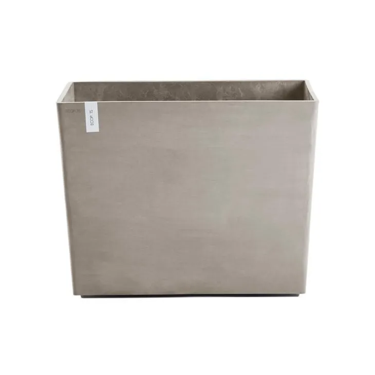 Jardinière Paris coloris taupe en plastique recyclé Ecopots - 85 x 40 x 65 cm - 220 L