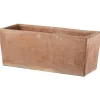 Jardinière rectangulaire moderne en terre cuite beige 30x15xH15 cm