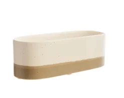 Jardinière Trio Cactus coloris beige en céramique - 20 x 7,2 x 7 cm