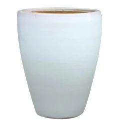 Jarre en grès émaillé blanc Decolines Littoral - Ø 50 x H 63 cm