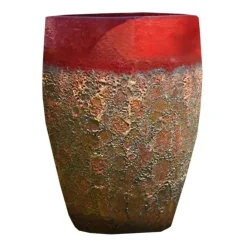 Jarre en grès émaillé rouge Decolines Leon - Ø 33 x H 44 cm