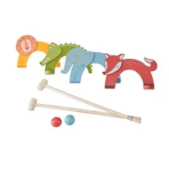 Jeu de croquet en bois Les Zamis Bois thème animaux - 8 pièces