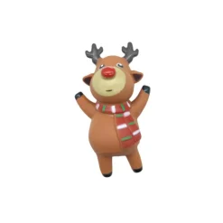 Jouet de Noël pour chien renne en vinyle coloris marron Bubimex - 12 cm