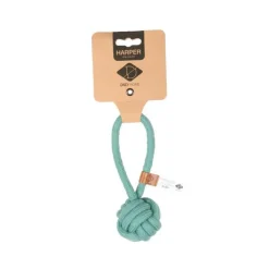 Jouet en corde forme balle et boucle bleu D&D Home Harper taille XS - 18,5 cm