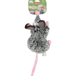 Jouet peluche sonore rat gris 44x16x14 cm