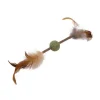 Jouet pour chat coloris beige Wouapy boule à plumes matatabi – 20 x 3,8 x 38 cm