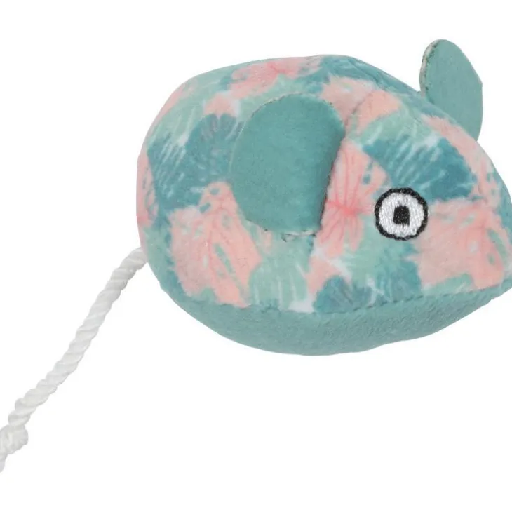 Jouet pour chat coloris bleu feuille Zolux souris Ethi'cat - 5 x 13 x 4,5 cm