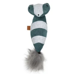 Jouet pour chat de grande taille coloris bleu raton laveur cuddle Europet - 40 x 11 x 10 cm