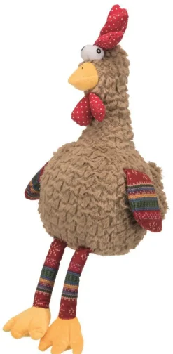 Jouet pour chien en peluche coloris multicolore peluche coq avec son original Trixie - 60 cm