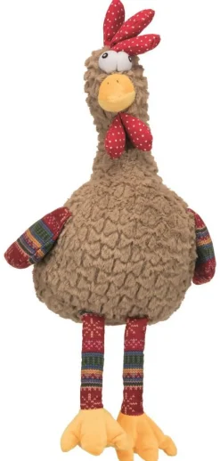 Jouet pour chien en peluche coloris multicolore peluche coq avec son original Trixie - 60 cm