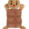 Jouet pour chien peluche plate bonhomme en pain d’épices avec sifflet Wouapy