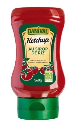 Ketchup bio souple sans saccharose DANIVAL 560 g