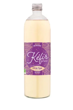 Kéfir d’eau Bio citron figue en bouteille de verre Vitamont - 75 cl