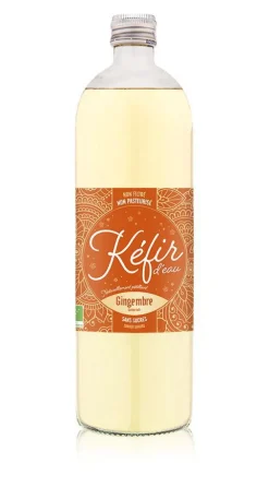 Kéfir d’eau Bio gingembre en bouteille de verre Vitamont - 75 cl