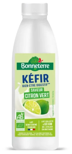 Kéfir saveur citron vert bio Bonneterre - 500 ml