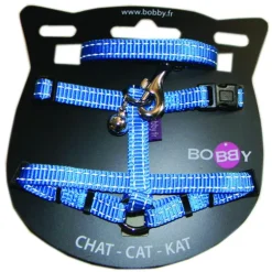 Kit harnais + laisse pour chat Safe bleu