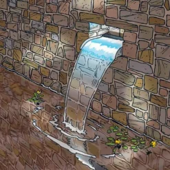 Kit lame d'eau éclairée LED, UBBINK Nevada Set 60 - 13x60x33 cm, livraison incluse