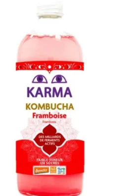 Kombucha non pasteurisé rose framboise bio Germline – 1 L