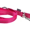 Laisse pour chien en nylon tressé coloris fuchsia 3 positions Bobby Safe - Taille S/M