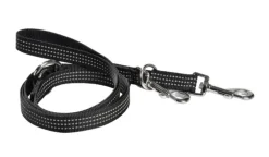 Laisse pour chien en nylon tressé coloris noir 3 positions Bobby Safe - Taille S/M