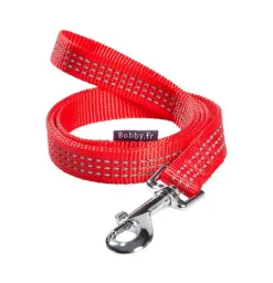 Laisse pour chien en nylon tressé coloris rouge Bobby Safe 10 mm - Taille 10