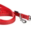 Laisse pour chien en nylon tressé coloris rouge 3 positions Bobby Safe - Taille S/M