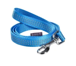Laisse pour chien en nylon tressé coloris bleu Bobby Safe - Taille S/M