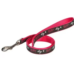 Laisse pour chien en polyester coloris rose Bobby Happy - Taille XS