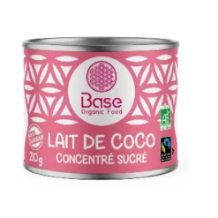 Lait de coco concentré 14% mg Base organic food - 210 ml
