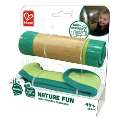 Lampe de poche manuelle bambou et plastique 4,2x4,2x13,5 cm à partir de 5 ans