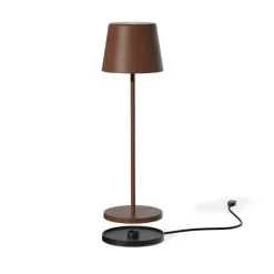 Lampe de table touch sans fil en aluminium marron Kelly Vintage - Ø 10 x H 38 cm
