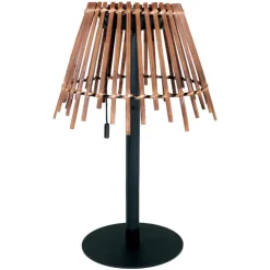 Lampe Eleonor coloris marron en bambou Watt & Home - 32 cm