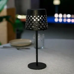 Lampe solaire Gretita coloris noir effet blanc chaud en métal Newgarden - Ø 10 x 30 cm