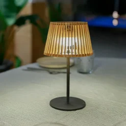 Lampe solaire Okinawa coloris marron effet blanc chaud en métal Newgarden - 20 à 30 cm