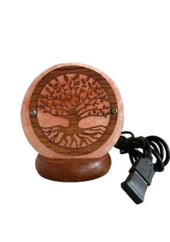 Lampe USB ronde orange au sel de l’Himalaya Idea for Project Arbre de la Vie
