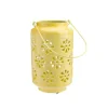 Lanterne allongée coloris jaune en métal - 15 x 15 x 26 cm