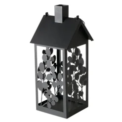 Lanterne Calypso coloris noir en métal - 19 x 19 x 45 cm