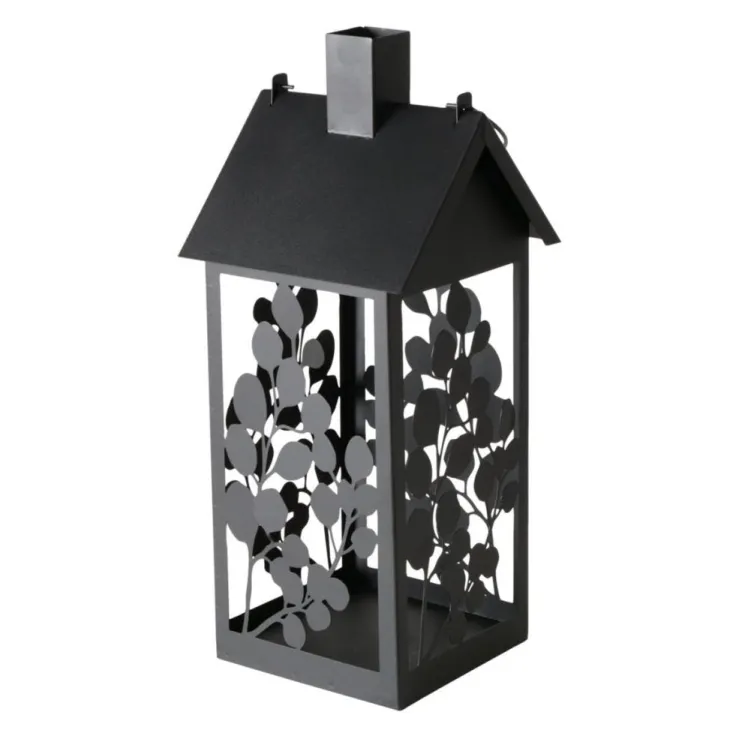 Lanterne Calypso coloris noir en métal - 19 x 19 x 45 cm