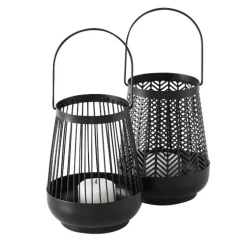 Lanterne coloris noir en métal Vilde - 17 cm