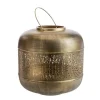 Lanterne cylindre ajourée en métal coloris bronze petit modèle – Ø 29 x H 30 cm