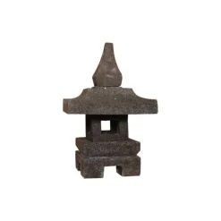 Lanterne de jardin en pierre reconstituée coloris noir 35 cm