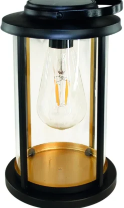 Lanterne extérieure Delta IP44 40 lm coloris noir en métal et verre Watt & Home - 25 cm