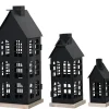 Lanterne maison haute coloris noir - 13 x 21 x 17 cm